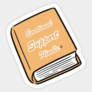 Emotional Support Kindle Yellow - Text On Closed Book Sticker